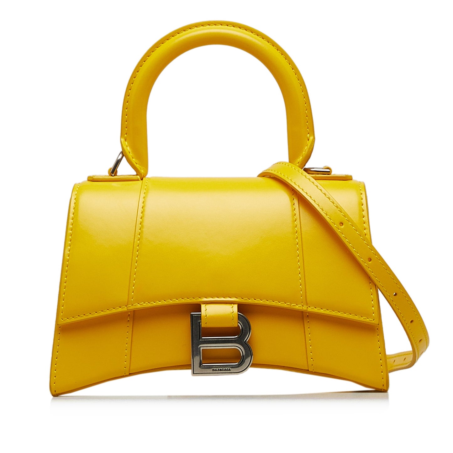 Yellow Balenciaga Hourglass XS Satchel