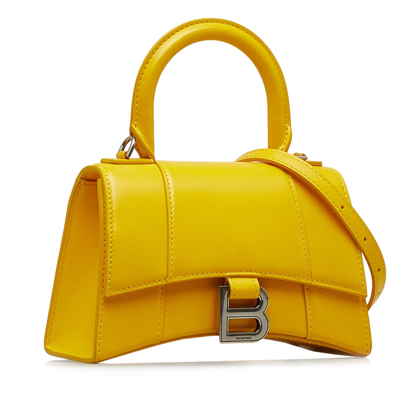 Yellow Balenciaga Hourglass XS Satchel