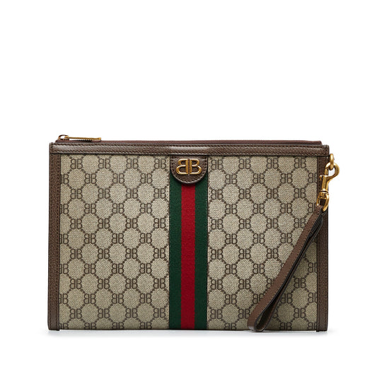 Gucci Sac X Balenciaga BB Supreme Ophidia Web Clutch