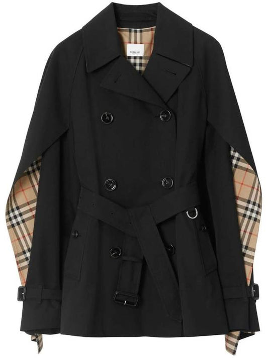 Burberry Tropical Gabardine Trench Jacket Black