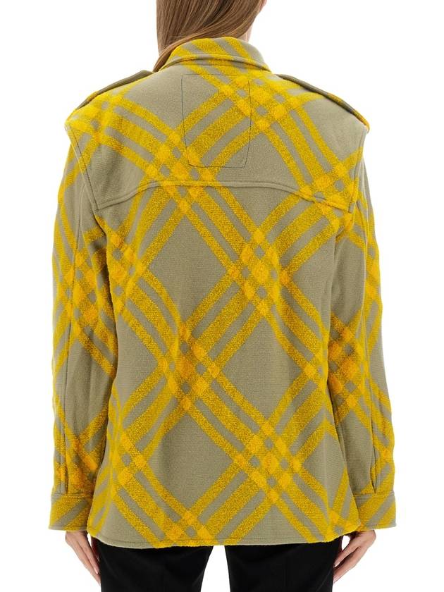 Burberry Check Wool Blend Shirt Yellow