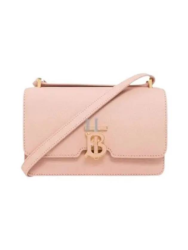 Burberry Logo Plaque Leather Cross Bag Pink