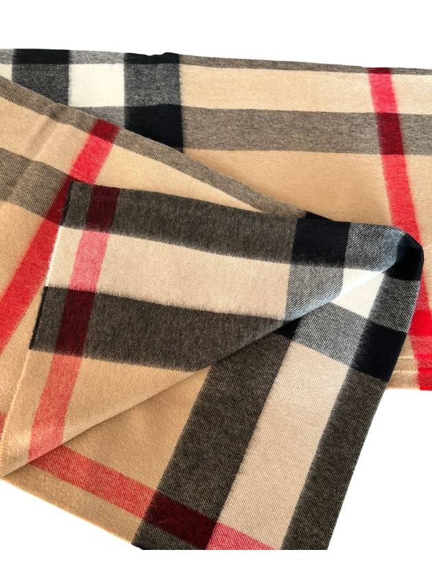 Burberry Wide Classic Check Cashmere Scarf Archive Beige