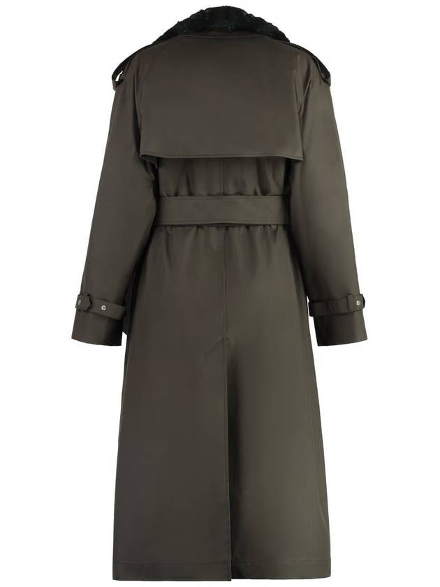 Burberry Long Kennington Shearling Trench Coat Otter