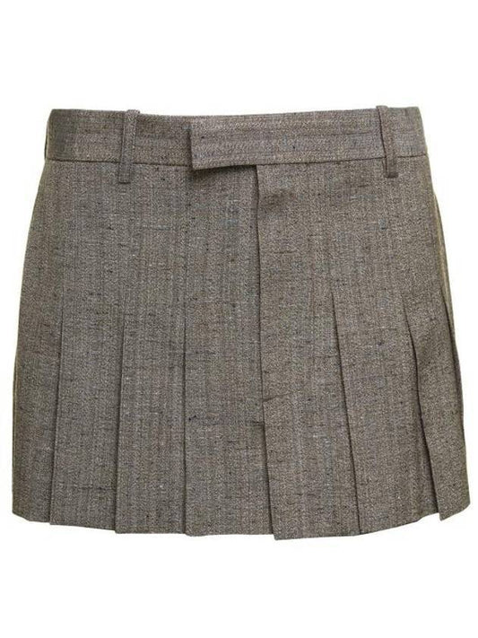 Bottega Veneta Women's Mini Pleated Skirt Beige