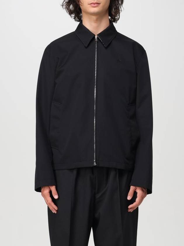 Burberry EKD Logo Embroidered Zip-Up Jacket Black