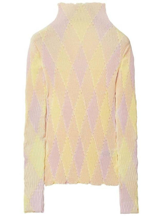Burberry high-neck argyle intarsia knit sweater