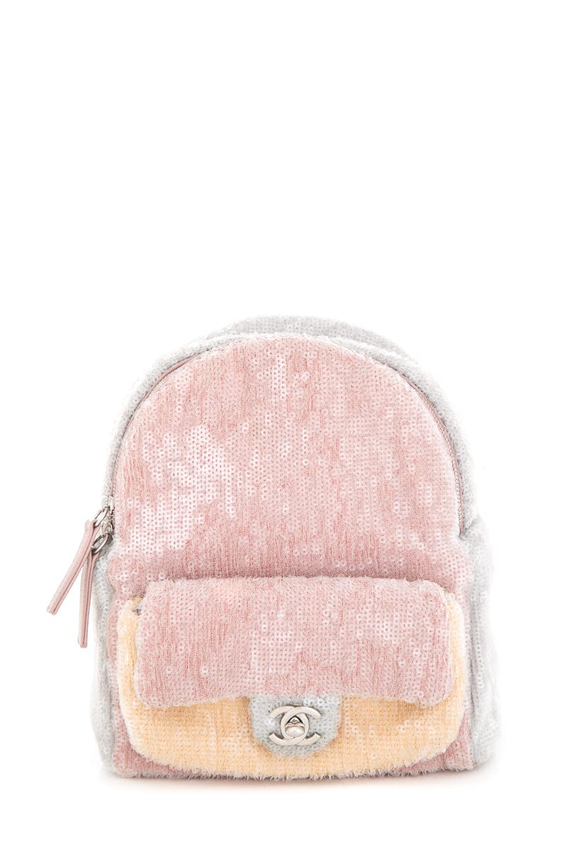 Chanel 2018 Multicolor Sequin Waterfall Tricolor Backpack
