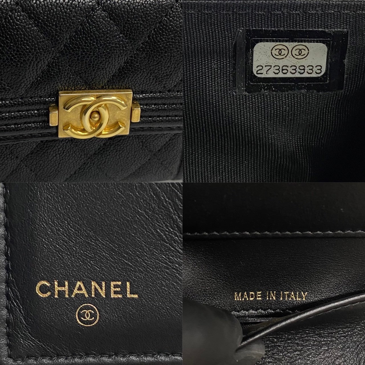 Chanel Caviar Le Boy Trifold Wallet  Leather Short Wallet