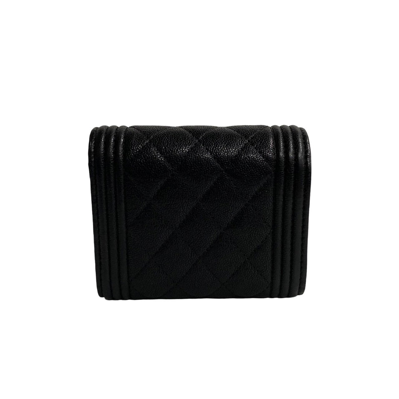 Chanel Caviar Le Boy Trifold Wallet  Leather Short Wallet