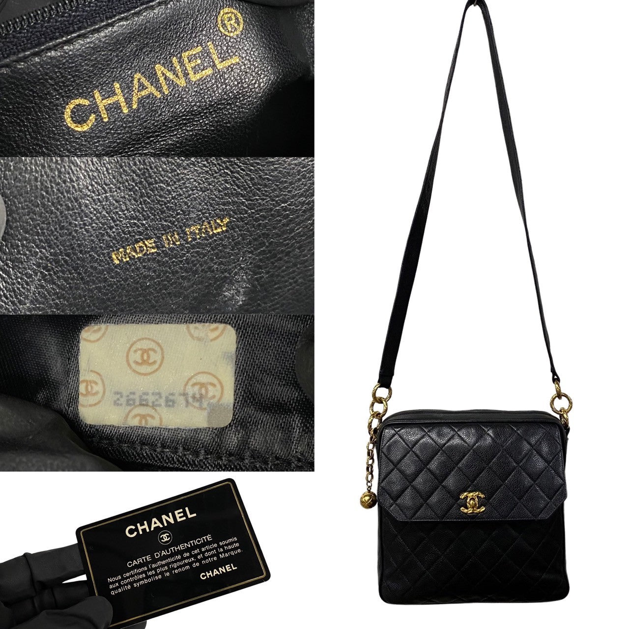 Chanel CC Caviar Crossbody Bag Leather Crossbody Bag 33037 in New Condition