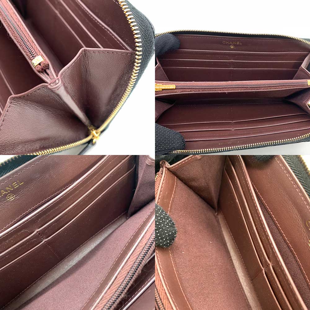 Chanel Classic Caviar Leather Long Wallet Black