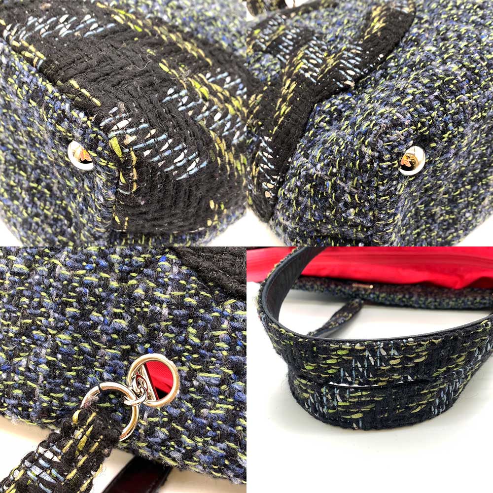 Chanel Cambon Tweed Large Tote Bag Navy