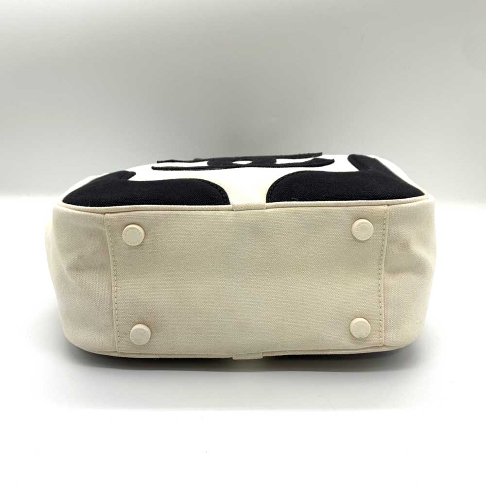 Chanel Canvas Marshmallow Handbag Ivory Black
