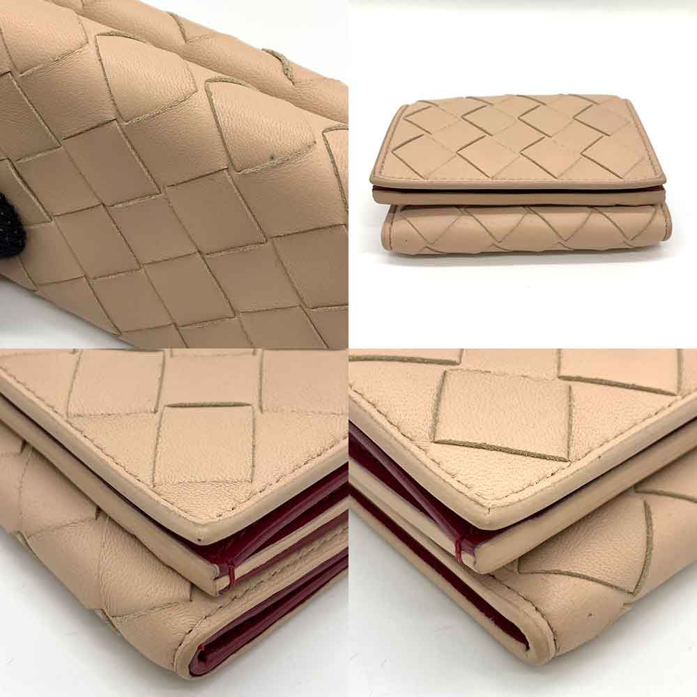 Bottega Veneta Beige Leather Compact Wallet