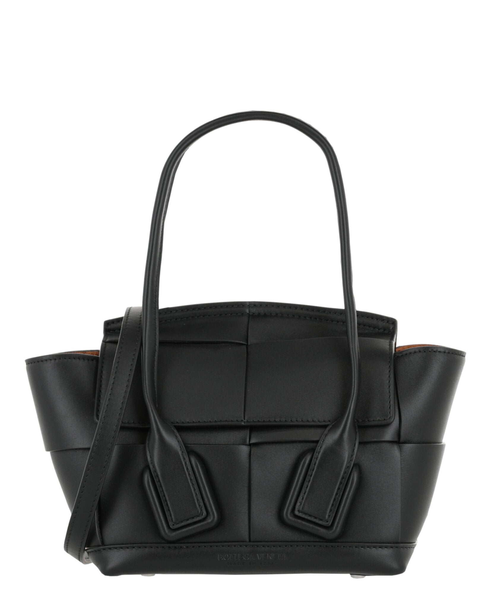 Bottega Veneta Womens Arco 33 Mini Grainy Leather Top-Handle Bag Small Black