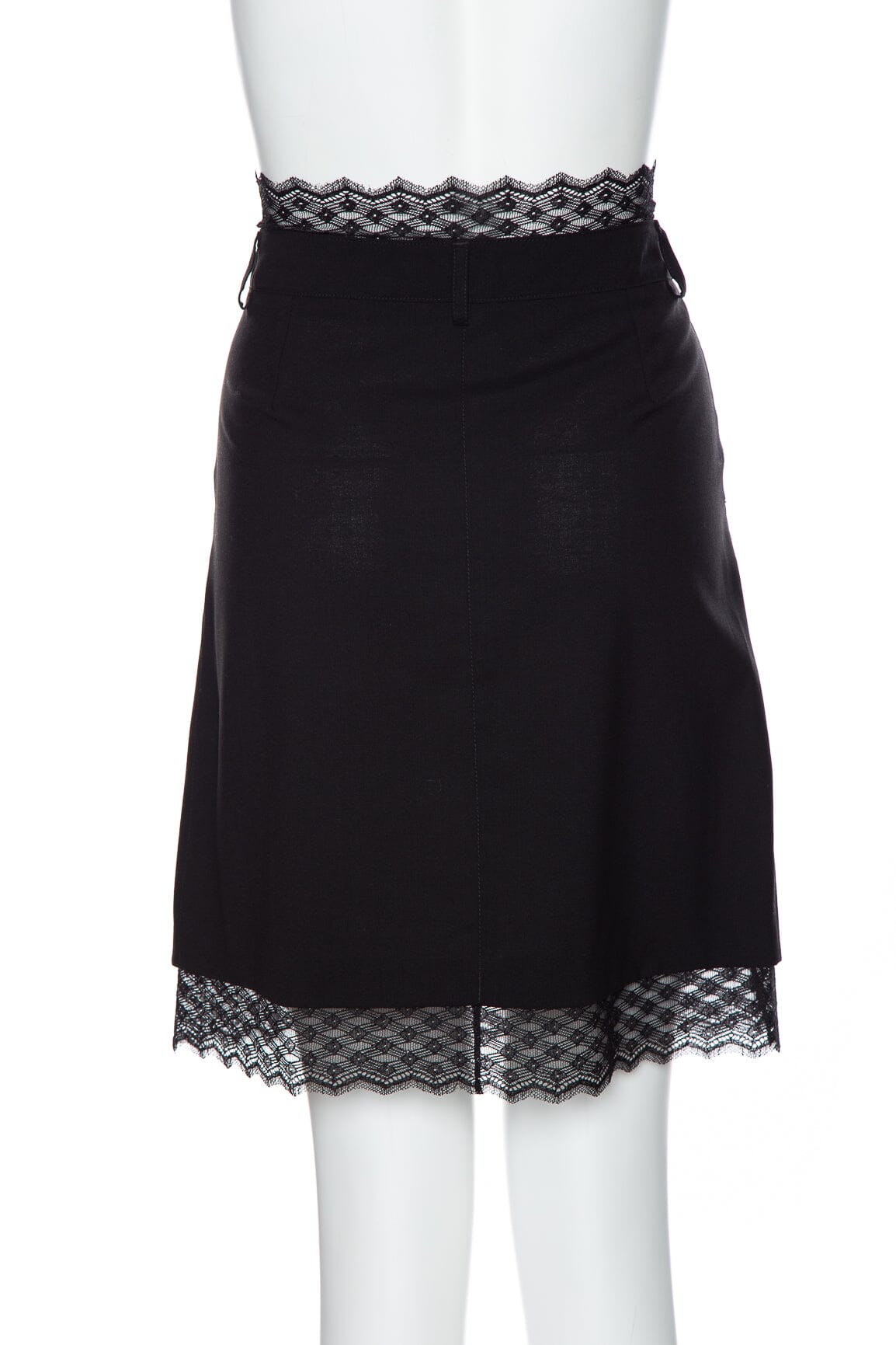 Chanel Black Lace Detail Skirt SZ 40