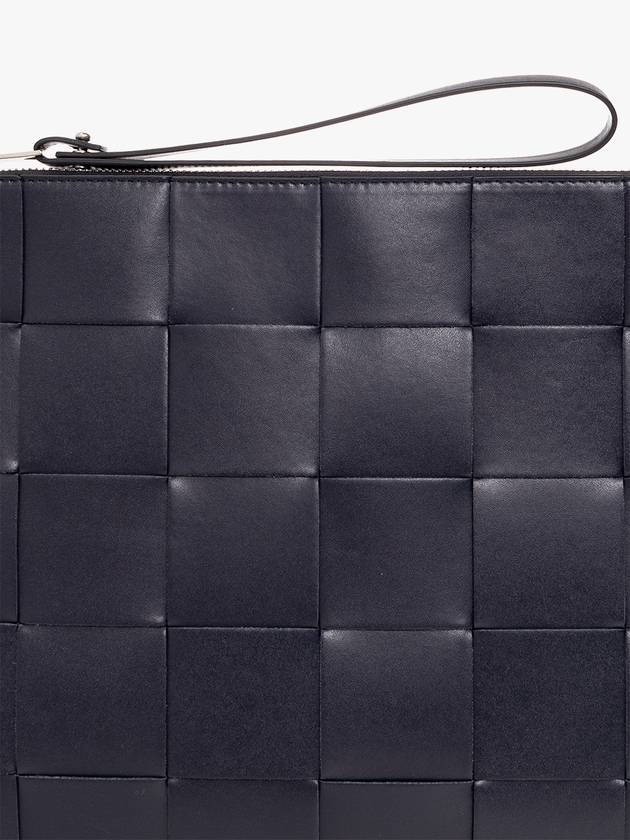 Bottega Veneta Intrecciato Strap Clutch Dark Navy