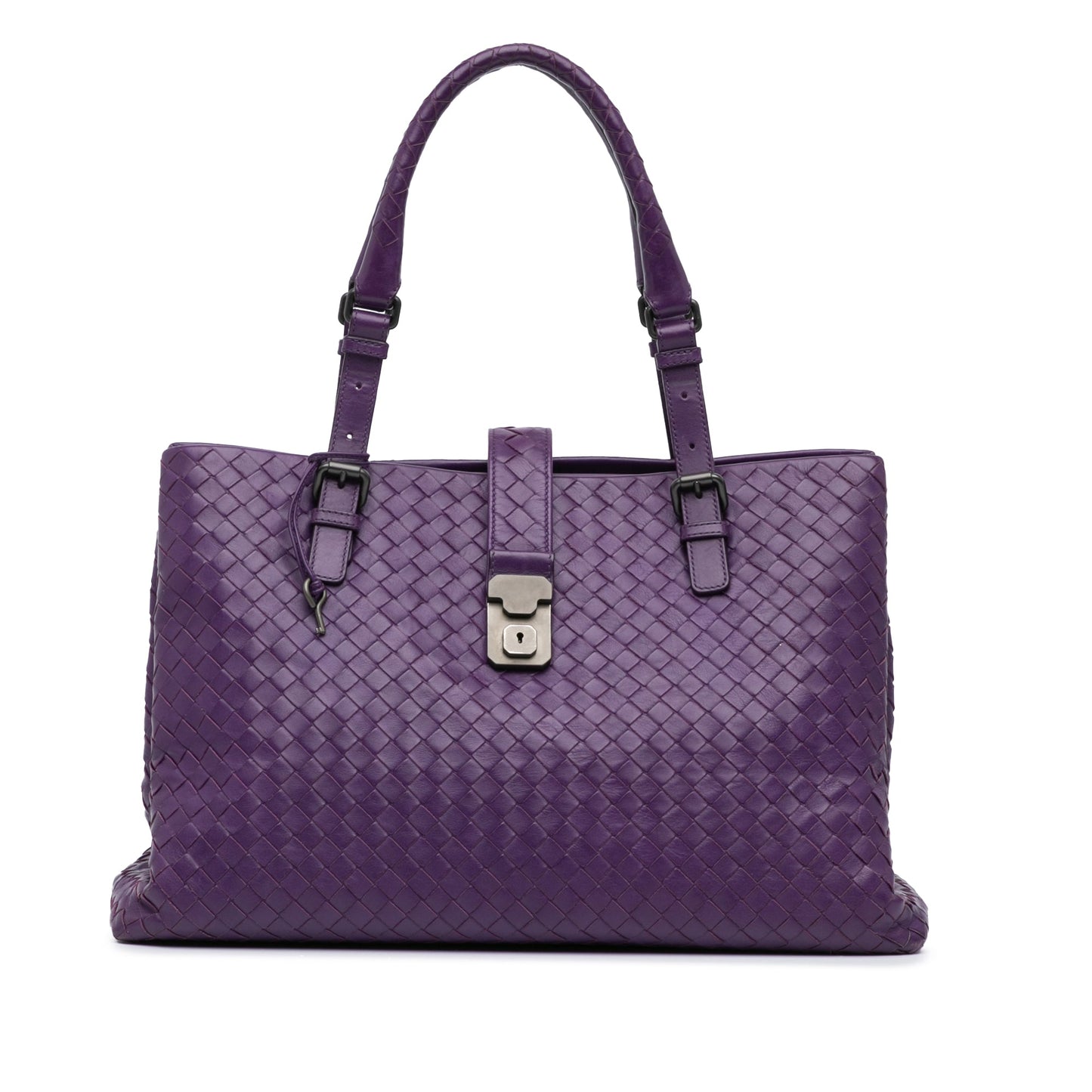 Purple Bottega Veneta Medium Nappa Intrecciato Roma Tote