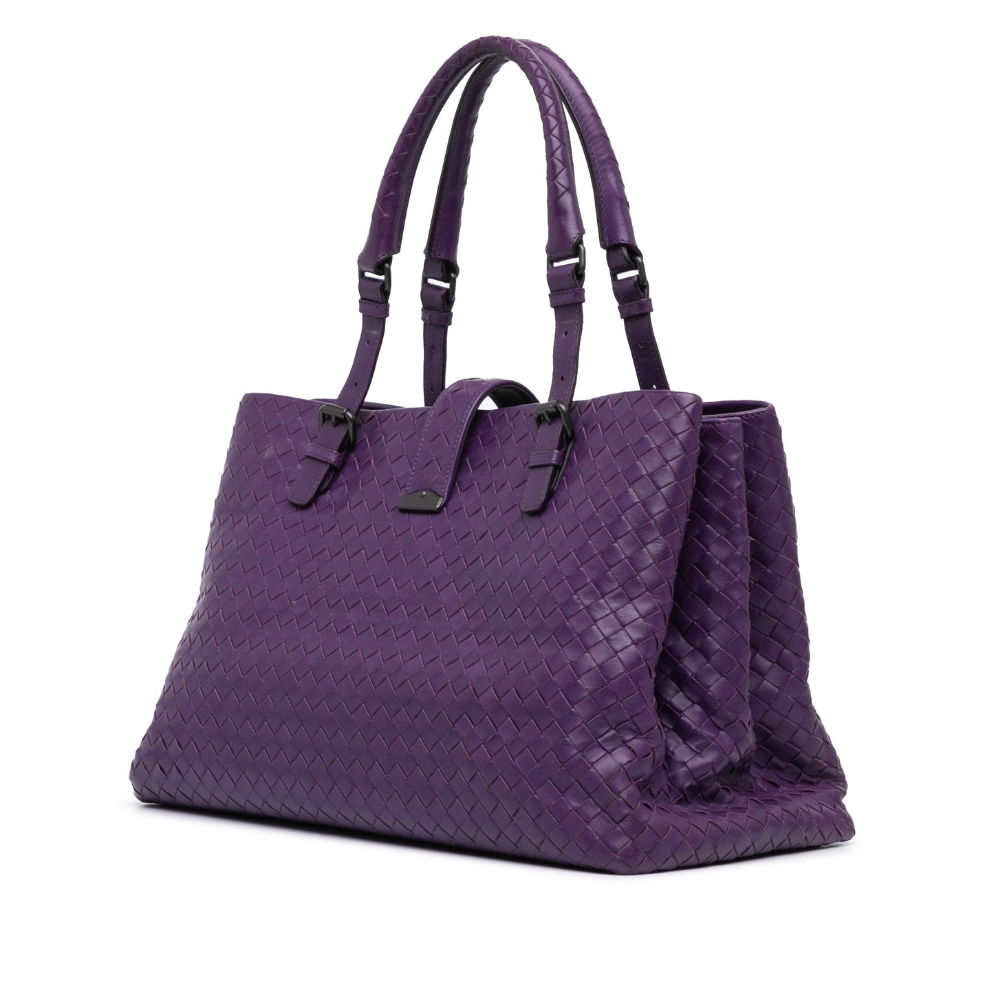 Purple Bottega Veneta Medium Nappa Intrecciato Roma Tote