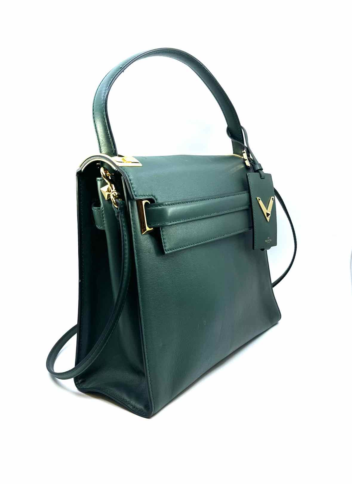 VALENTINO Forest Green Leather Handbag