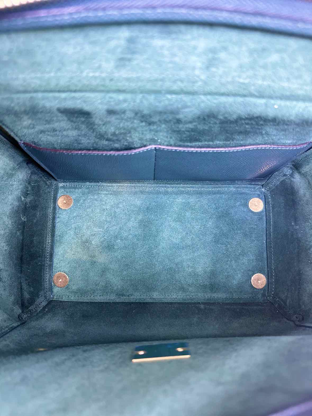 CELINE Dark Green Leather Handbag