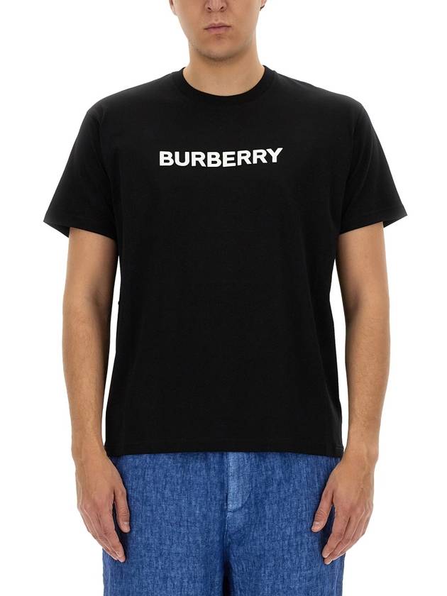 Burberry Logo Print Cotton Short Sleeve T-Shirt Black