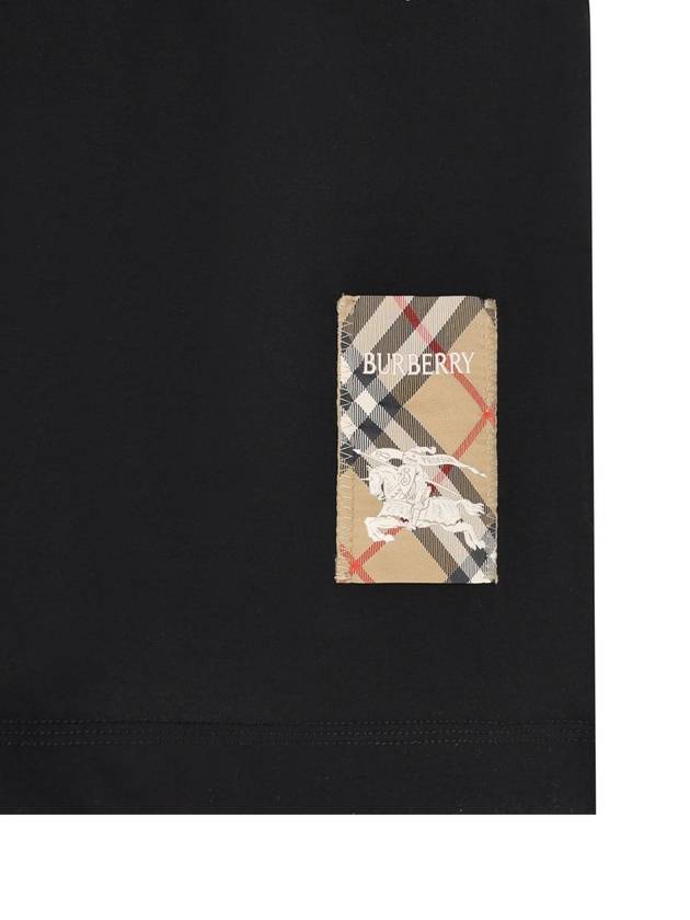 Burberry Check Label Short Sleeve T-Shirt Black