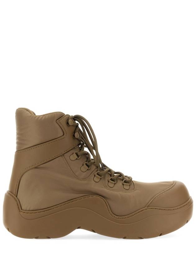 Bottega Veneta Nylon Puddle Bomber Ankle Boots Brown