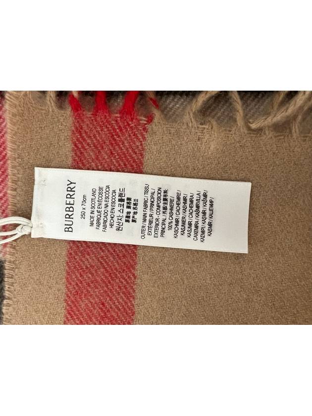 Burberry Wide Classic Check Cashmere Scarf Archive Beige