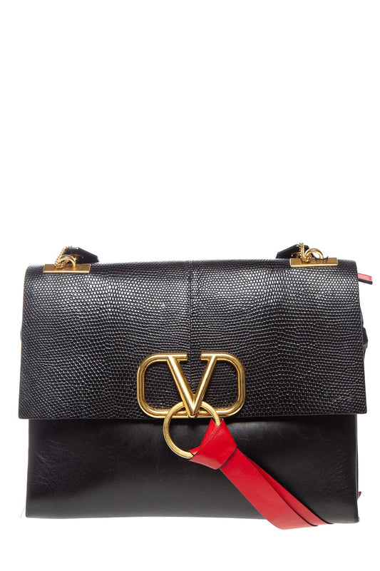Valentino Black VRing Shoulder Bag
