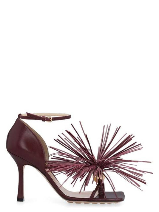 Bottega Veneta Stretch Strap Sandal Heels Burgundy
