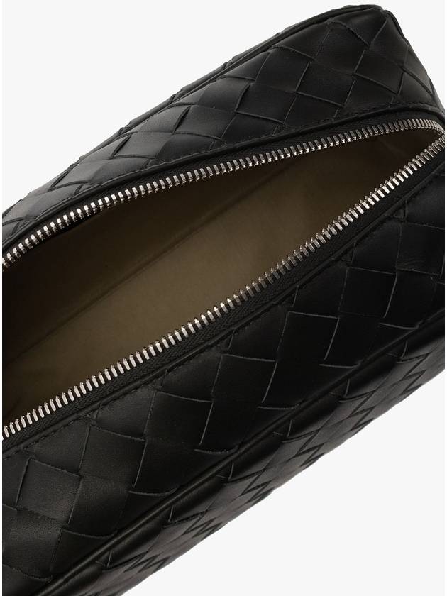 Bottega Veneta Intrecciato Travel Pouch Dark Green Travertine