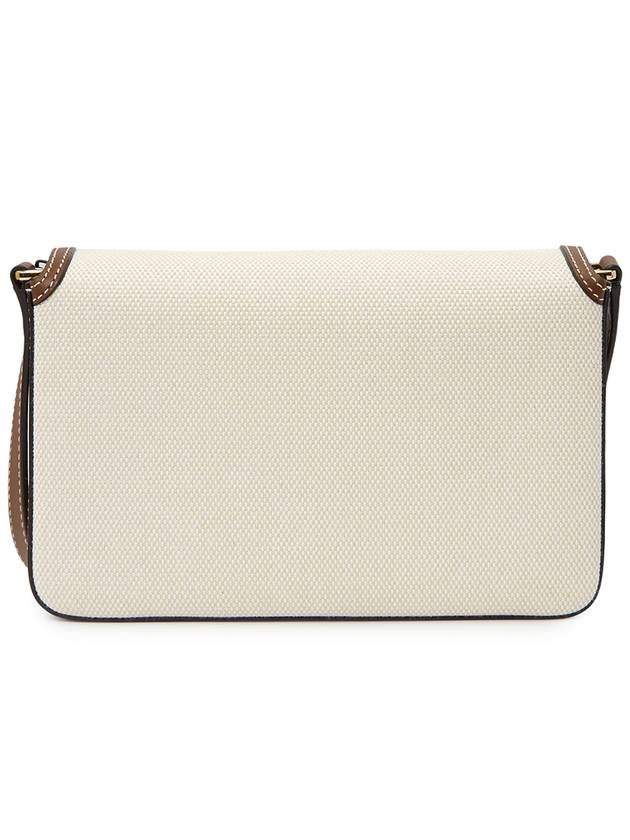 Burberry Buberry Mini Horseferry Print Canvas Leather Note Crossbody Bag Natural Tan