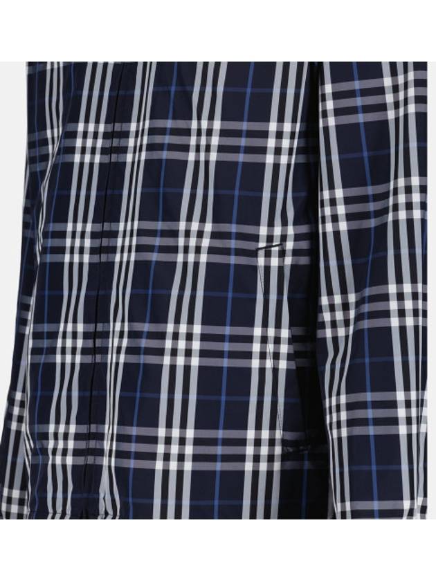 Burberry Check Polyamide Hooded Jacket Navy