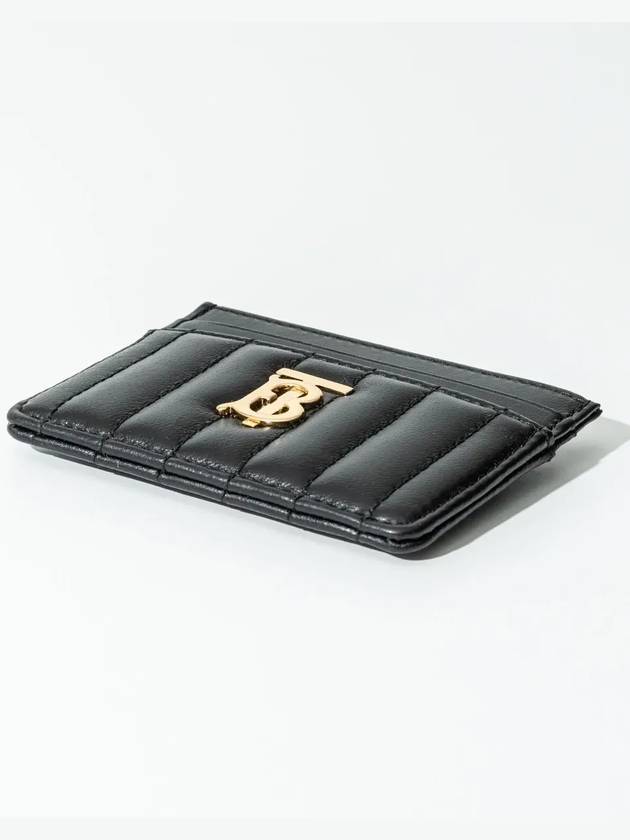Burberry Quilted Leather Lola Card Case Black Light Gold
