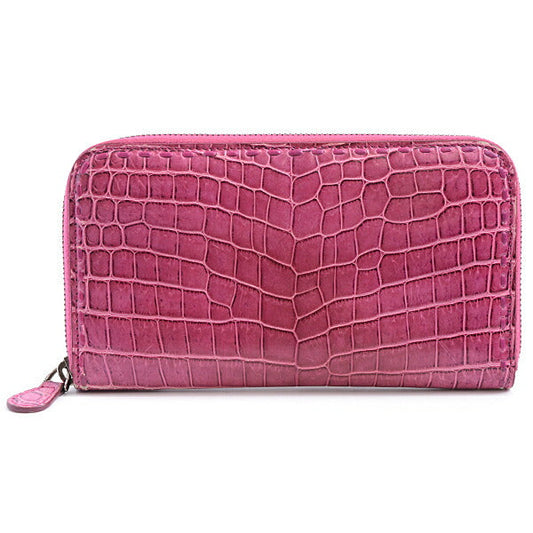 Bottega Veneta Crocodile Zip Wallet