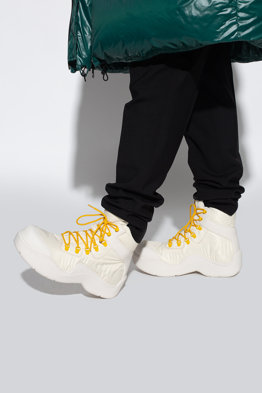 Bottega Veneta New Men's Lace Up Boots Shoes In White