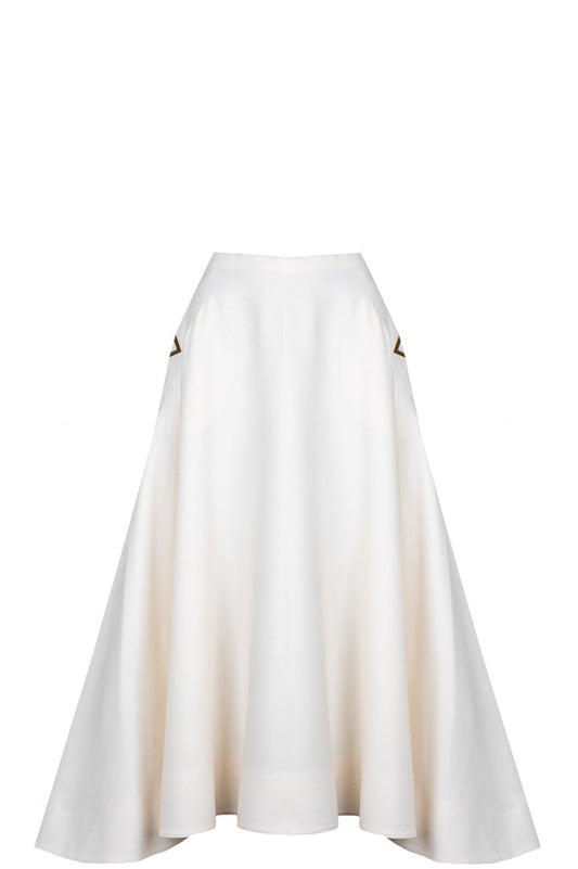 VALENTINO V Logo Skirt Ivory