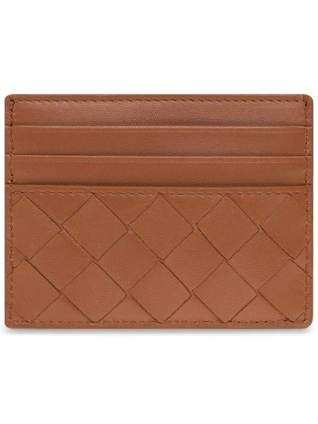 Bottega Veneta Intrecciato Leather Card Holder Brown