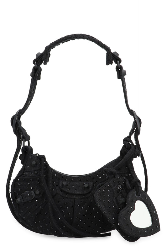 BALENCIAGA Mini Rhinestone-Studded Crossbody Handbag