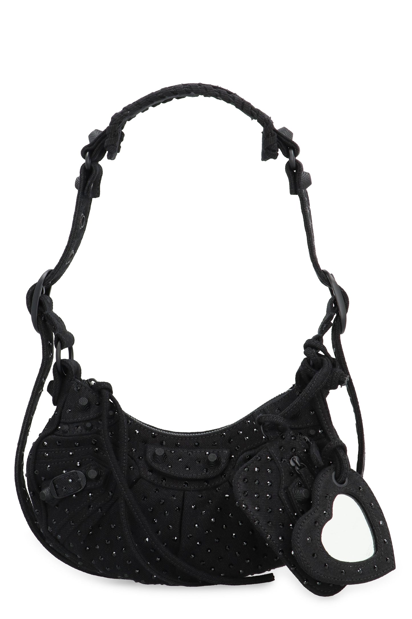 BALENCIAGA Mini Rhinestone-Studded Crossbody Handbag