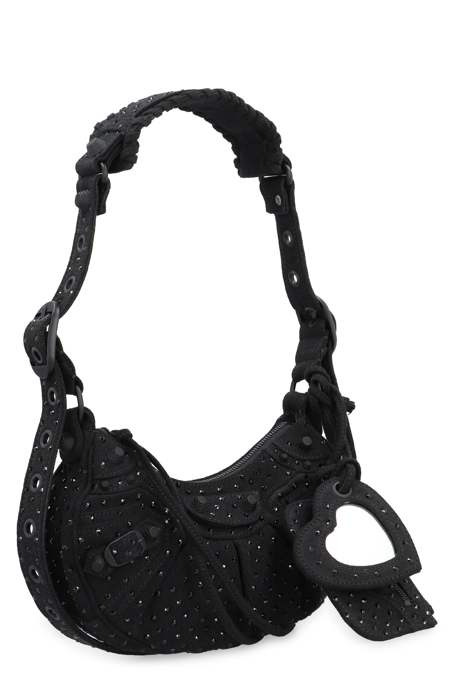 BALENCIAGA Mini Rhinestone-Studded Crossbody Handbag