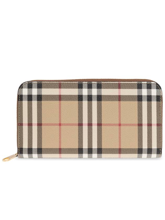 Burberry Check Zip Around Long Wallet Archive Beige