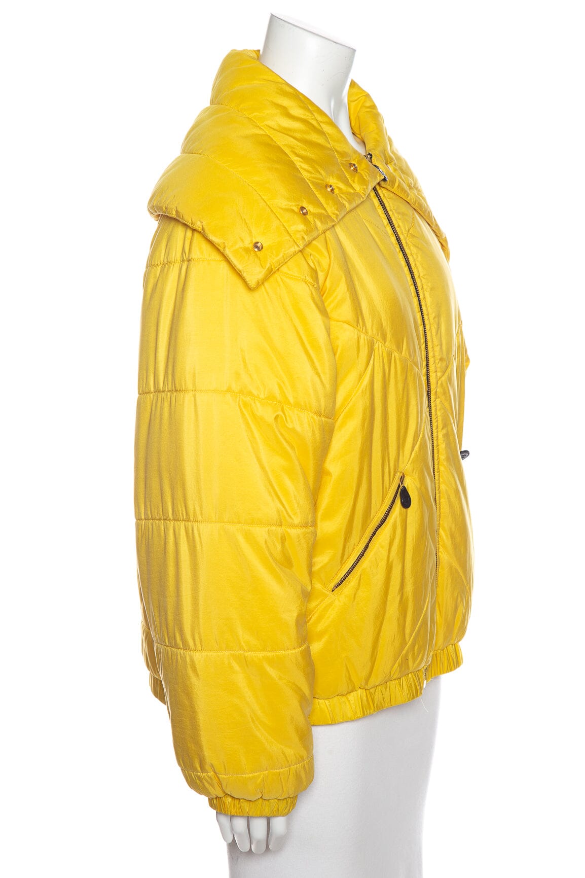 Chanel Vintage 1990s Yellow Quilted Bomber Coat SZ 38