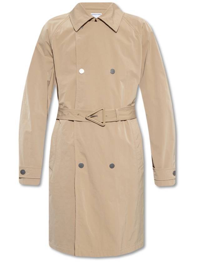 Bottega Veneta Men's Double Breasted Trench Coat Beige