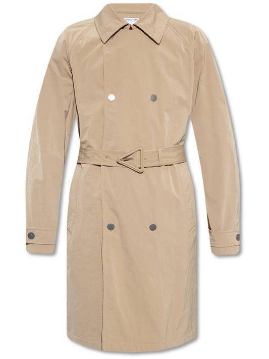 Bottega Veneta Men's Double Breasted Trench Coat Beige