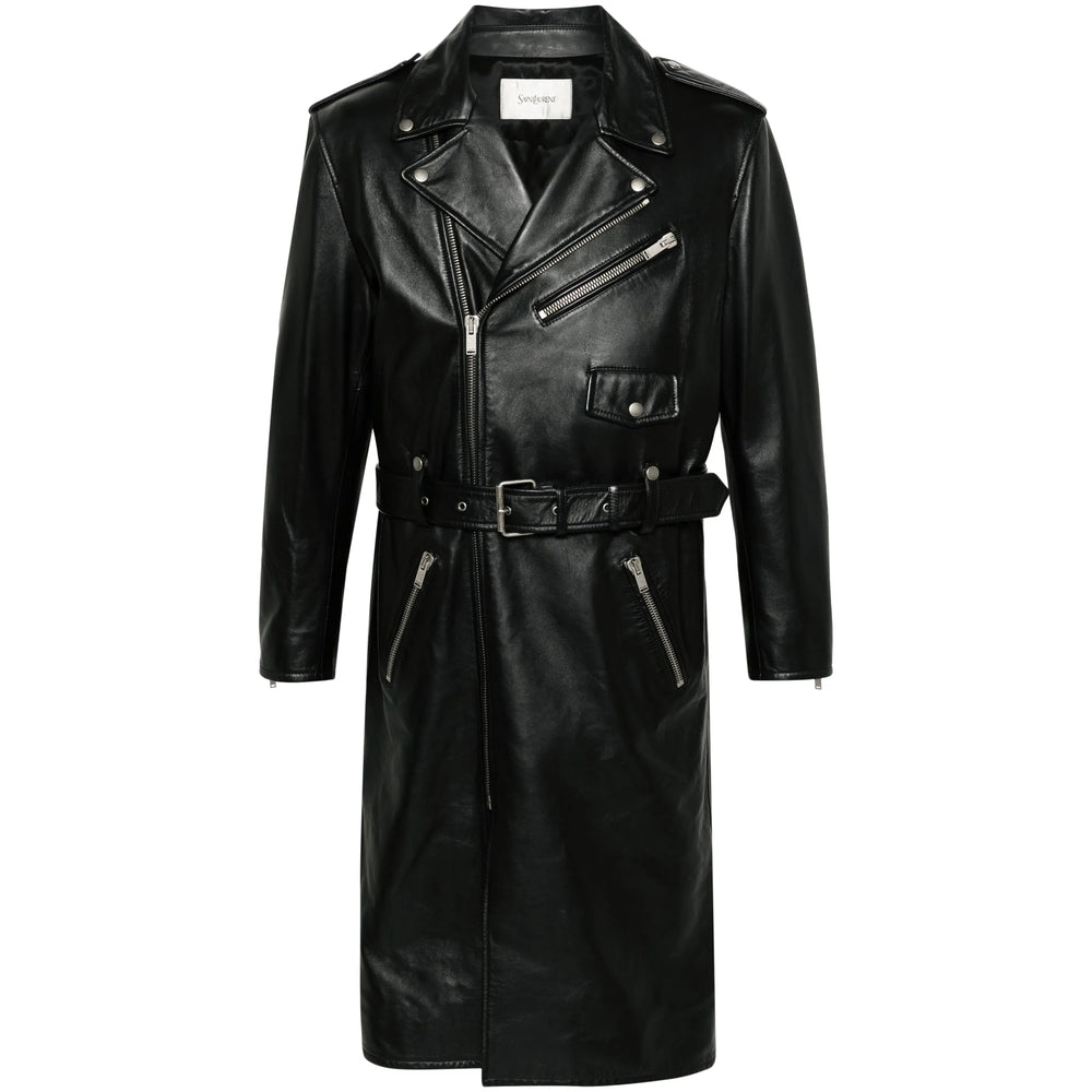 Saint Laurent Black Coats - Leather Coats Men