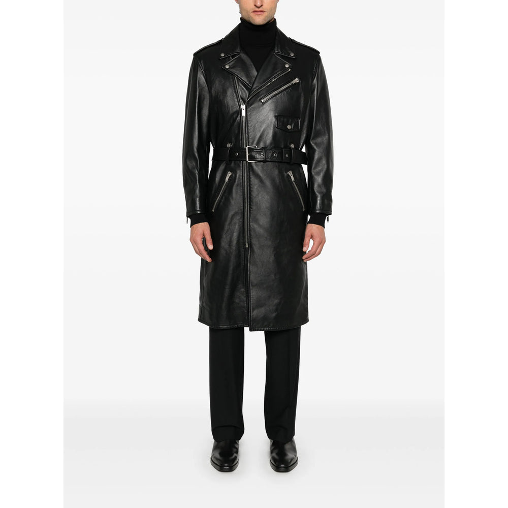 Saint Laurent Black Coats - Leather Coats Men