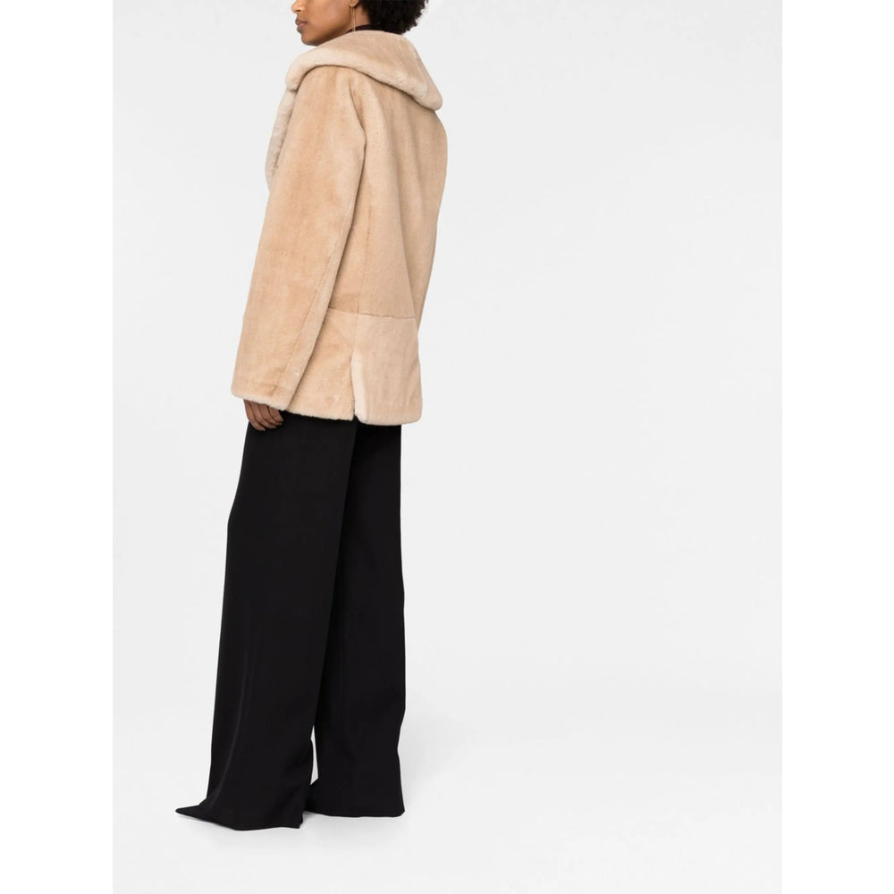 Saint Laurent Neutrals Coats - Double Breasted & Peacoats Women
